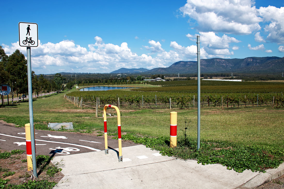 Shared pathway in Hunter Valley Wine Country